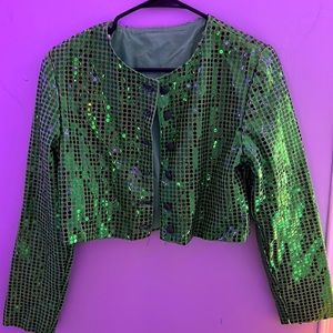 Sparkle Green Crop Jacket